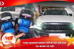 Ford Ranger nâng cấp bi LED AES EV8 tại Quân Hà Nội