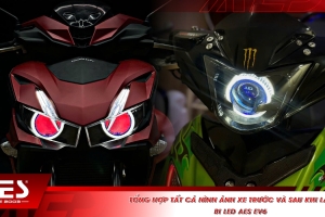 Tổng hợp tất cả hình ảnh xe trước và sau khi lắp đặt Bi LED AES EV6