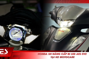 Honda SH nâng cấp bi LED AES EV2 tại H2 Motocare