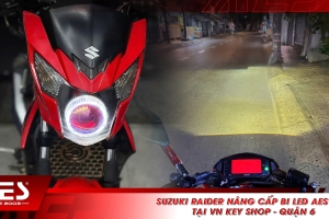 Suzuki Raider nâng cấp bi LED AES EV6 tại VN Key Shop - Quận 6