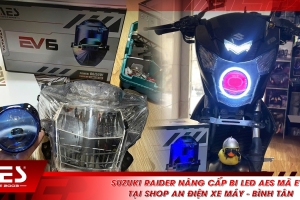 Suzuki Raider nâng cấp bi LED AES mã EV6 tại Shop An Điện Xe Máy - Bình Tân