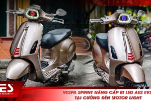 Vespa Sprint nâng cấp bi LED AES EV2 tại Cường Đèn Motor Light