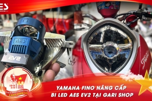 Yamaha Fino nâng cấp bi LED AES EV2 tại Gari Shop