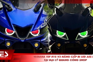 Yamaha YZF R15 V3 nâng cấp bi LED AES EV2 tại đại lý Quang Công Shop