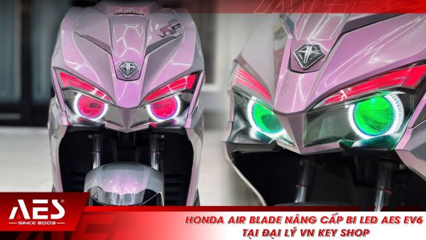 Honda Air Blade nâng cấp bi LED AES EV6 tại đại lý VN Key Shop