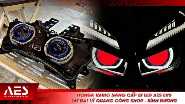 Honda Vario nâng cấp bi LED AES EV6 tại đại lý Quang Công Shop - Bình Dương