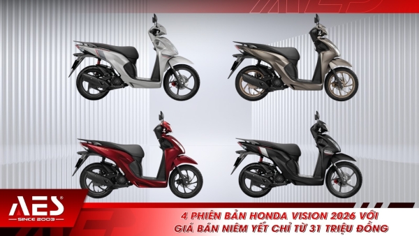 4 phiên bản Honda Vision 2026 với giá bán niêm yết chỉ từ 31 triệu đồng