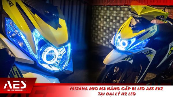 Yamaha Mio M3 nâng cấp bi LED AES EV2 tại đại lý H2 LED