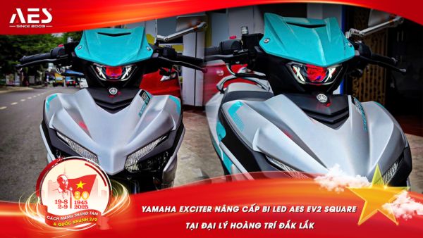 Yamaha Exciter nâng cấp bi LED AES EV2 Square tại đại lý Hoàng Trí Đắk Lắk
