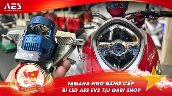 Yamaha Fino nâng cấp bi LED AES EV2 tại Gari Shop