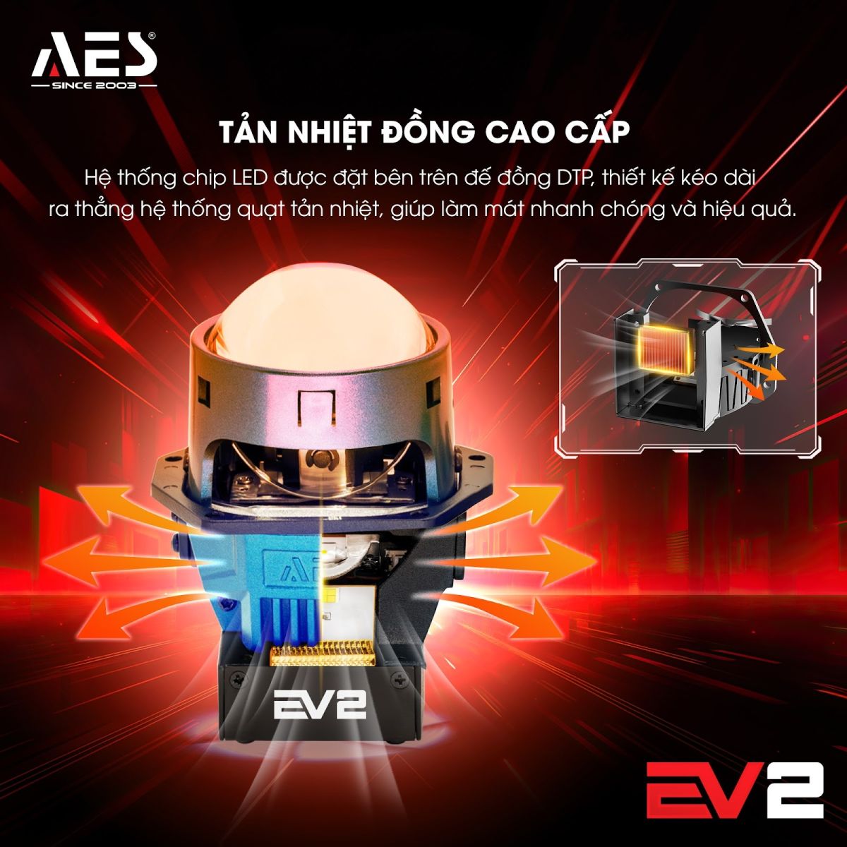 Trang bị hệ thống tản nhiệt đồng cao cấp